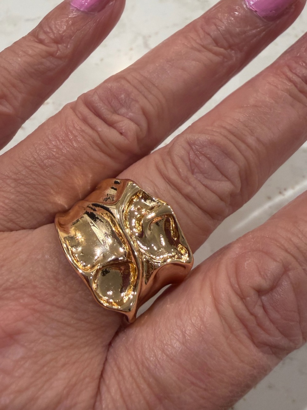 Contemporary Gold Sculptural Ring for Women